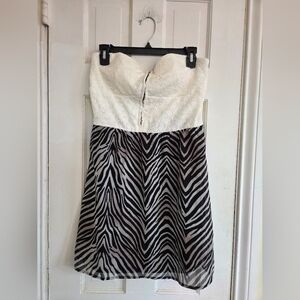 Charlotte Russe Strapless Zebra Print Dress